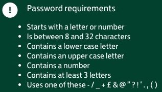 règles incompréhensibles pour le choix d'un mot de passe
